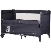 Patut pliabil Chipolino Relax Anthracite cu laterala culisanta