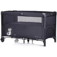 Patut pliabil Chipolino Relax Anthracite cu laterala culisanta