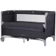 Patut pliabil Chipolino Relax Anthracite Linen cu laterala culisanta Patut pliabil Chipolino Relax Anthracite Linen cu laterala culisanta