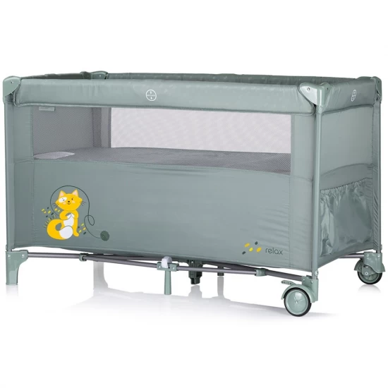 Patut pliabil Chipolino Relax Basil cu laterala culisanta Patut pliabil Chipolino Relax Basil cu laterala culisanta