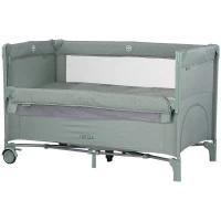 Patut pliabil Chipolino Relax Basil Linen cu laterala culisanta