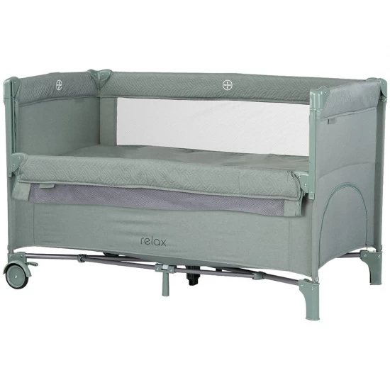 Patut pliabil Chipolino Relax Basil Linen cu laterala culisanta Patut pliabil Chipolino Relax Basil Linen cu laterala culisanta