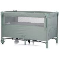 Patut pliabil Chipolino Relax Basil Linen cu laterala culisanta