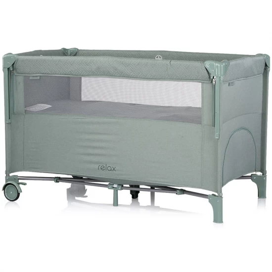 Patut pliabil Chipolino Relax Basil Linen cu laterala culisanta Patut pliabil Chipolino Relax Basil Linen cu laterala culisanta