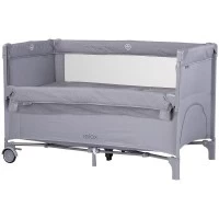 Patut pliabil Chipolino Relax Cloud Linen cu laterala culisanta
