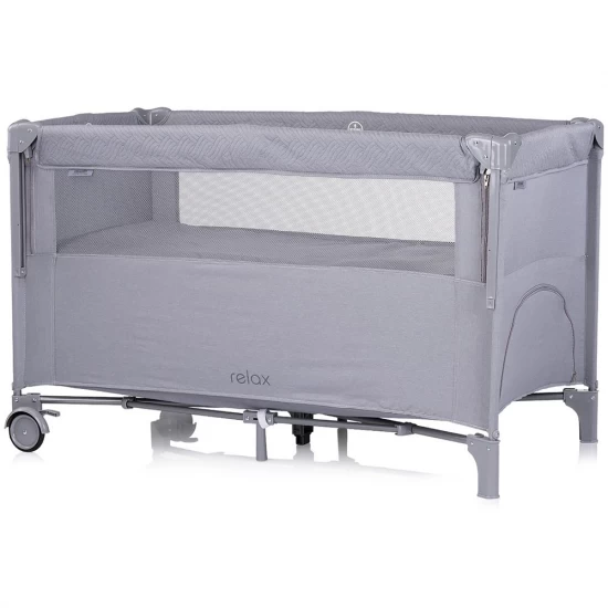 Patut pliabil Chipolino Relax Cloud Linen cu laterala culisanta Patut pliabil Chipolino Relax Cloud Linen cu laterala culisanta