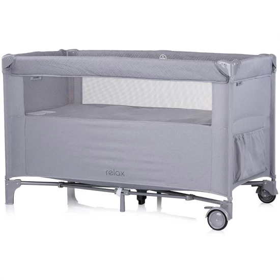 Patut pliabil Chipolino Relax Cloud Linen cu laterala culisanta Patut pliabil Chipolino Relax Cloud Linen cu laterala culisanta