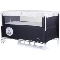 Patut pliabil Chipolino Relax Ebony cu laterala culisanta