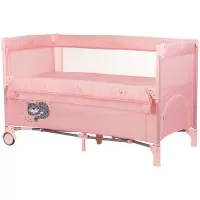Patut pliabil Chipolino Relax Flamingo Tiger cu laterala culisanta