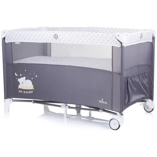 Patut pliabil Chipolino Relax Glacier cu laterala culisanta Patut pliabil Chipolino Relax Glacier cu laterala culisanta