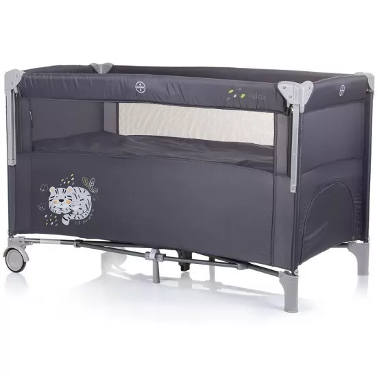 Patut pliabil Chipolino Relax Granite cu laterala culisanta Patut pliabil Chipolino Relax Granite cu laterala culisanta