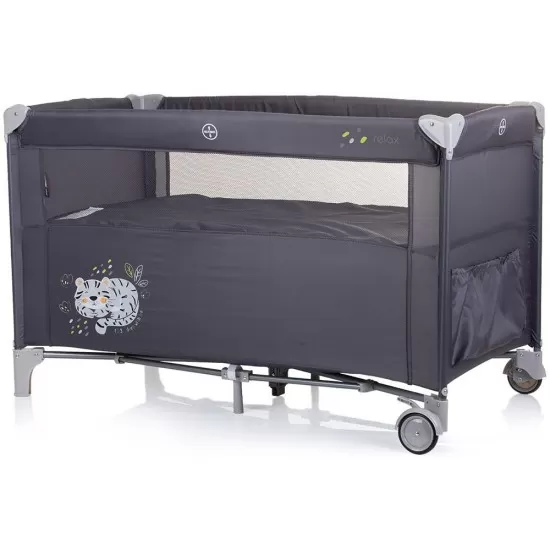 Patut pliabil Chipolino Relax Granite cu laterala culisanta Patut pliabil Chipolino Relax Granite cu laterala culisanta