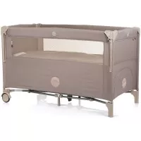 Patut pliabil Chipolino Relax Macadamia Linen cu laterala culisanta