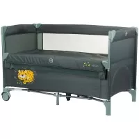 Patut pliabil Chipolino Relax Pastel Green cu laterala culisanta