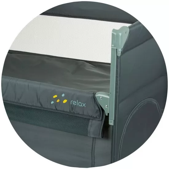 Patut pliabil Chipolino Relax Pastel Green cu laterala culisanta