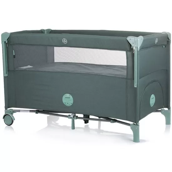 Patut pliabil Chipolino Relax Pine Linen cu laterala culisanta Patut pliabil Chipolino Relax Pine Linen cu laterala culisanta
