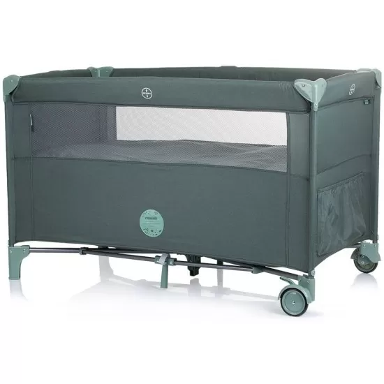 Patut pliabil Chipolino Relax Pine Linen cu laterala culisanta Patut pliabil Chipolino Relax Pine Linen cu laterala culisanta