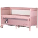Patut pliabil Chipolino Relax Pink Marshmallow cu laterala culisanta Patut pliabil Chipolino Relax Pink Marshmallow cu laterala culisanta