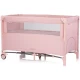 Patut pliabil Chipolino Relax Pink Marshmallow Linen cu laterala culisanta Patut pliabil Chipolino Relax Pink Marshmallow Linen cu laterala culisanta