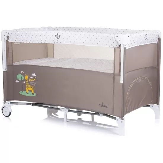 Patut pliabil Chipolino Relax Sand cu laterala culisanta Patut pliabil Chipolino Relax Sand cu laterala culisanta