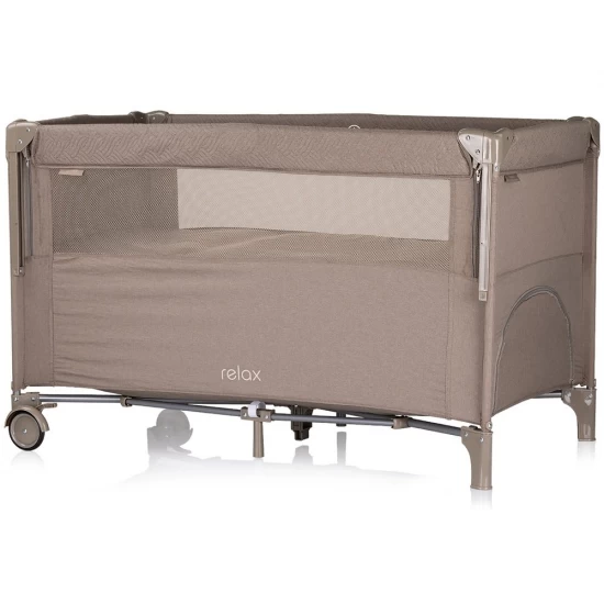 Patut pliabil Chipolino Relax Tiramisu Linen cu laterala culisanta Patut pliabil Chipolino Relax Tiramisu Linen cu laterala culisanta