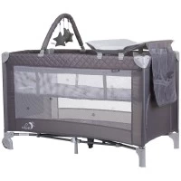 Patut pliabil cu saltea de infasat Chipolino Luna Ash Grey