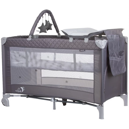 Patut pliabil cu saltea de infasat Chipolino Luna Ash Grey Patut pliabil cu saltea de infasat Chipolino Luna Ash Grey