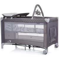 Patut pliabil cu saltea de infasat Chipolino Luna Ash Grey