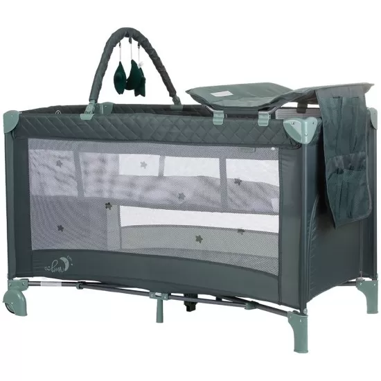 Patut pliabil cu saltea de infasat Chipolino Luna Pastel Green Patut pliabil cu saltea de infasat Chipolino Luna Pastel Green