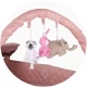 Patut pliabil cu saltea de infasat Chipolino Luna Pink Marshmallow Patut pliabil cu saltea de infasat Chipolino Luna Pink Marshmallow