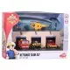 Pista de masini Dickie Toys Fireman Sam Rescue Team Sam Fire cu 3 masinute, 1 elicopter si o figurina