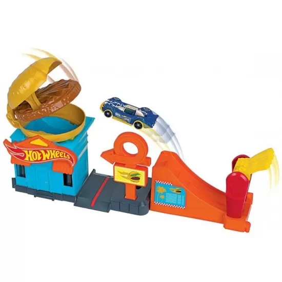 Pista de masini Hot Wheels City Downtown Burger Dash cu masinuta Pista de masini Hot Wheels City Downtown Burger Dash cu masinuta