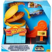 Pista de masini Hot Wheels City Downtown Burger Dash cu masinuta