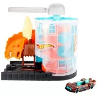 Pista de masini Hot Wheels City Downtown Ice Cream Meltdown cu masinuta
