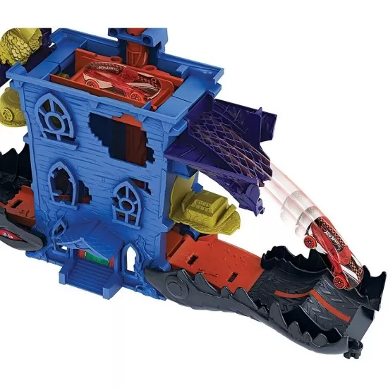 Pista de masini Hot Wheels Mattel Croc Mansion Attack cu masinuta Pista de masini Hot Wheels Mattel Croc Mansion Attack cu masinuta