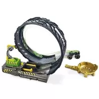 Pista de masini Hot Wheels Mattel Monster Truck Provocare pe pista cu 2 masinute