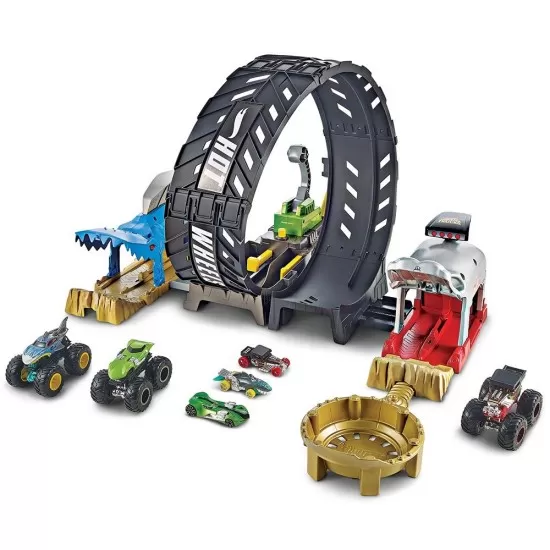 Pista de masini Hot Wheels Mattel Monster Truck Provocare pe pista cu 2 masinute Pista de masini Hot Wheels Mattel Monster Truck Provocare pe pista cu 2 masinute