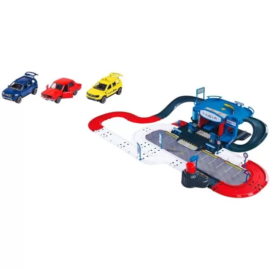 Pista de masini Majorette Dacia Service Center cu 3 masinute Pista de masini Majorette Dacia Service Center cu 3 masinute