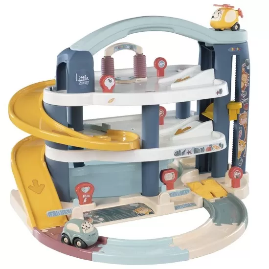 Pista de masini Smoby Big Garage cu masinuta si elicopter Pista de masini Smoby Big Garage cu masinuta si elicopter