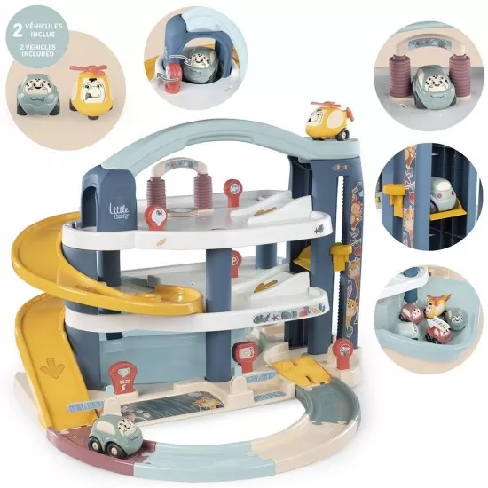 Pista de masini Smoby Big Garage cu masinuta si elicopter Pista de masini Smoby Big Garage cu masinuta si elicopter
