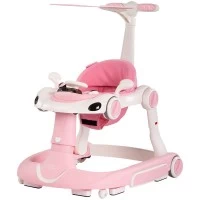 Premergator multifunctional 5 in 1 cu lumini si melodii Chipolino Happy Walker Pink