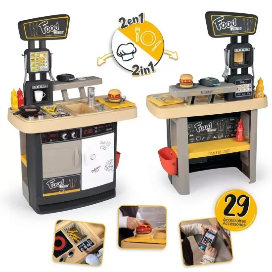 Restaurant pentru copii Smoby Food Corner negru Restaurant pentru copii Smoby Food Corner negru