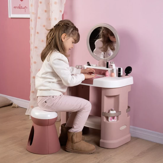 Salon de infrumusetare pentru fetite Smoby My Beauty Dressing Table roz cu 15 accesorii