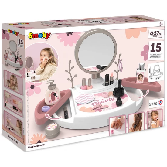 Salon de infrumusetare pentru fetite Smoby My Beauty Studio cu 15 accesorii