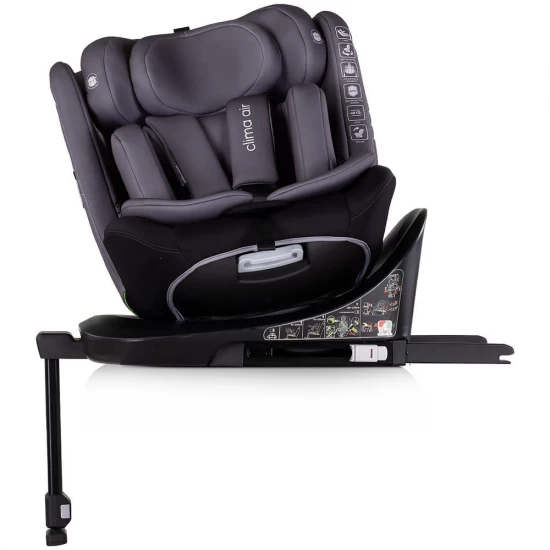 Scaun auto Chipolino Clima Air I-Size 40-150 cm cu sistem Isofix si sezut rotativ Anthracite