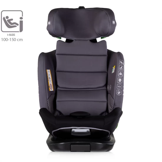 Scaun auto Chipolino Clima Air I-Size 40-150 cm cu sistem Isofix si sezut rotativ Anthracite