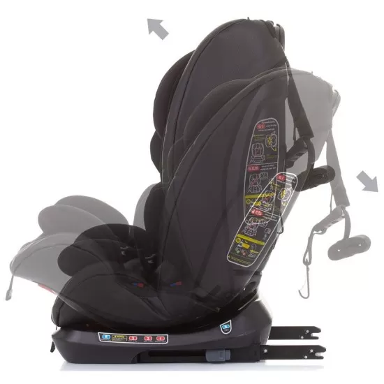 Scaun auto Chipolino Techno 0-36 kg Ebony cu sistem Isofix