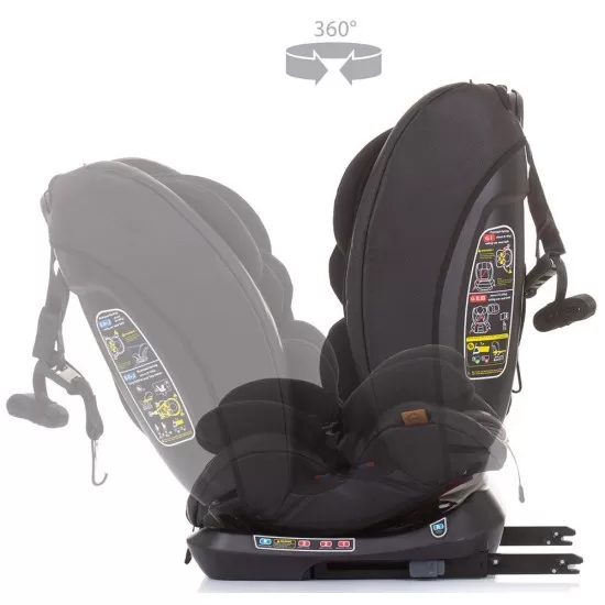 Scaun auto Chipolino Techno 0-36 kg Ebony cu sistem Isofix