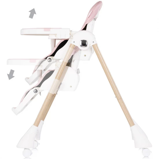 Scaun de masa copii cu spatar reglabil Chipolino Candy Shop Powder Pink
