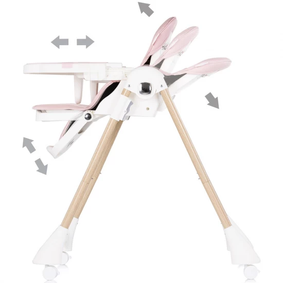 Scaun de masa copii cu spatar reglabil Chipolino Candy Shop Powder Pink